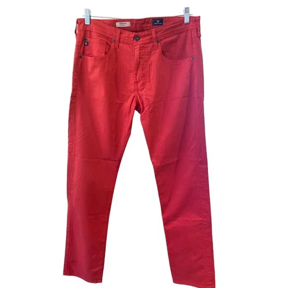 AG Adriano Goldschmied Men's Matchbox Slim Straight Leg Pants 34x35 Red - Picture 12 of 12